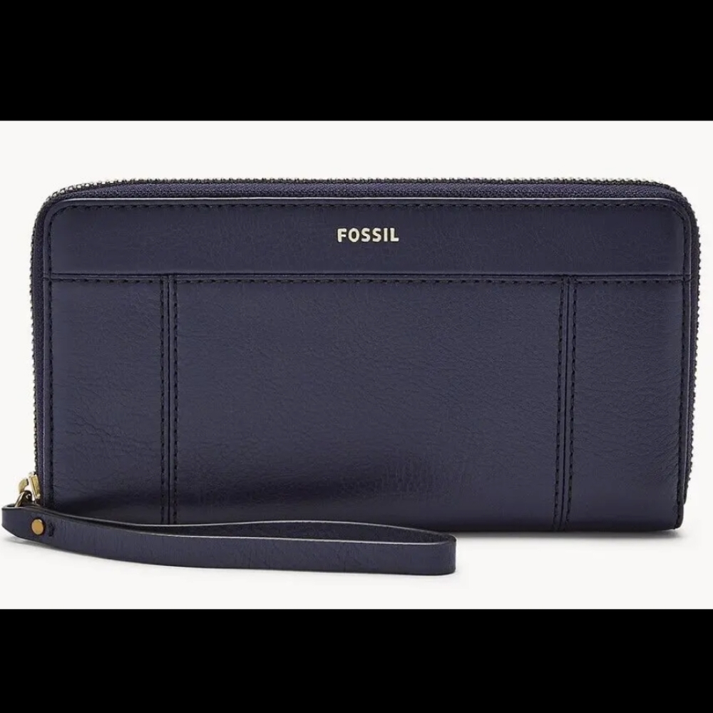 NWT Fossil RFID Zip Wallet